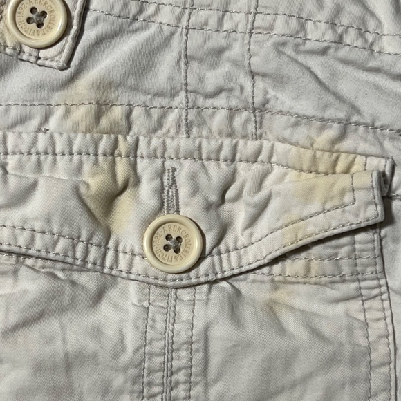 Abercrombie & Fitch Cargo Pants Size 4 Cream Low Rise Utility Y2K Pocket Detail - Picture 8 of 8